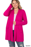 Plus Size Slouchy Pocket Open Cardigan- 3 Colors