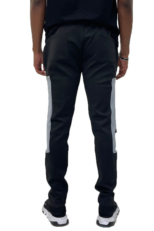 MEN'S SQUARE BLOCK TRACK PANTS - GREY