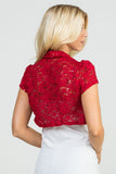 Crochet Sequin Lace Cropped Shrug Top- 6 Colors