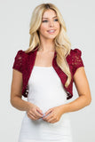 Crochet Sequin Lace Cropped Shrug Top- 6 Colors