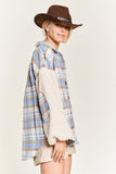 Multi Plaid Fuzzy Sleeve Jacket-2 Colors