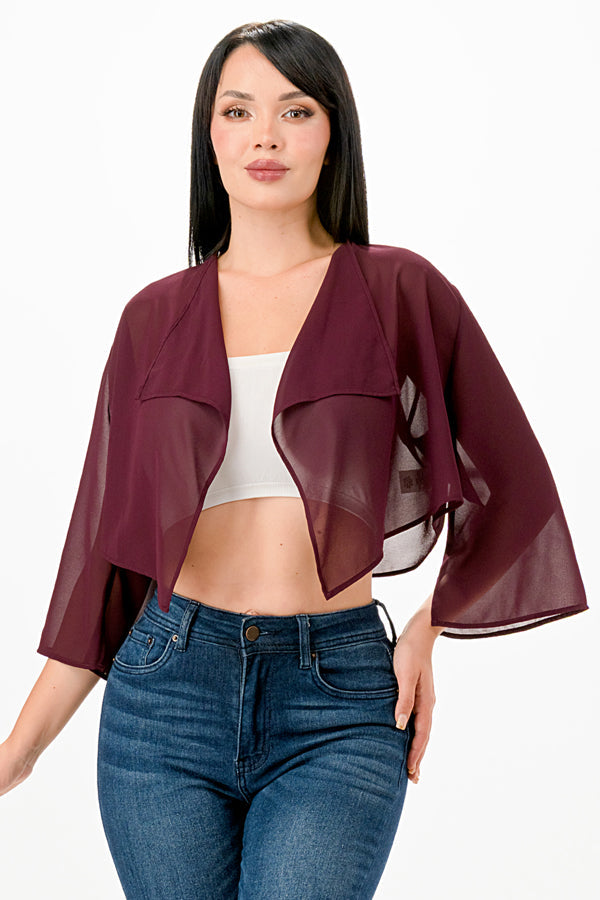 Sheer Chiffon Bolero (Multiple Colors)