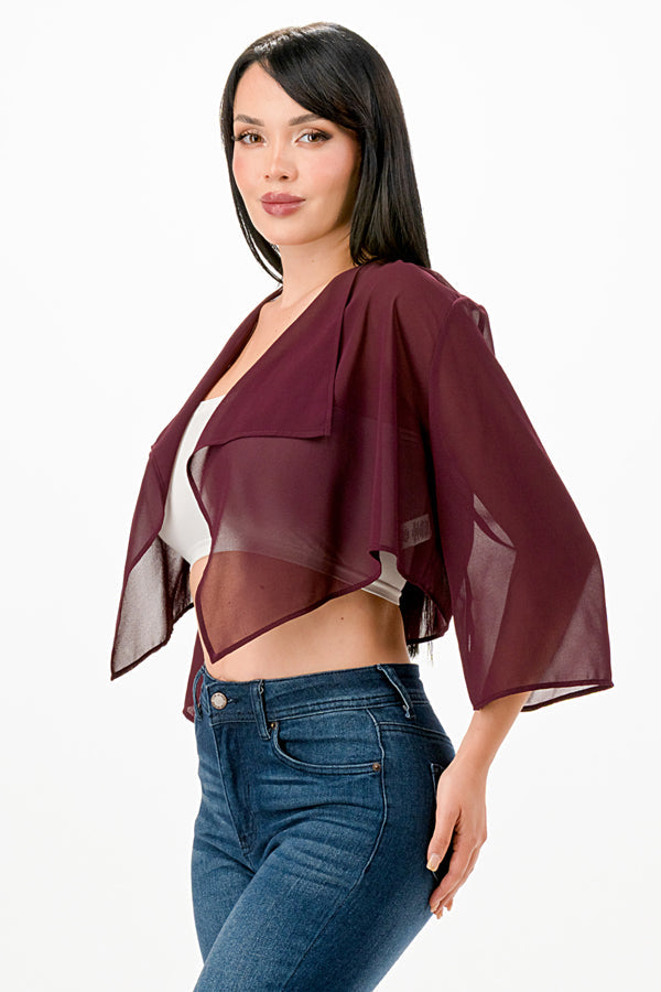 Sheer Chiffon Bolero (Multiple Colors)