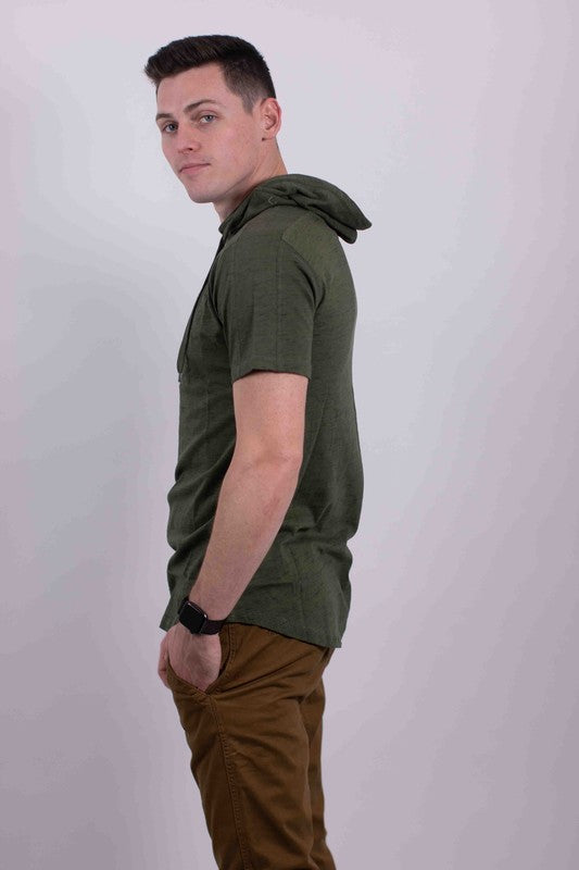 LIGHT WEIGHT TRIBLEND SHORT SLEEVES HOODIE-6 COLORS