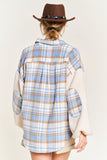 Multi Plaid Fuzzy Sleeve Jacket-2 Colors