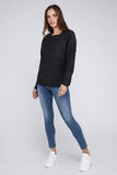 Ribbed Brushed Melange Hacci Sweater with a Pocket-5 Colors