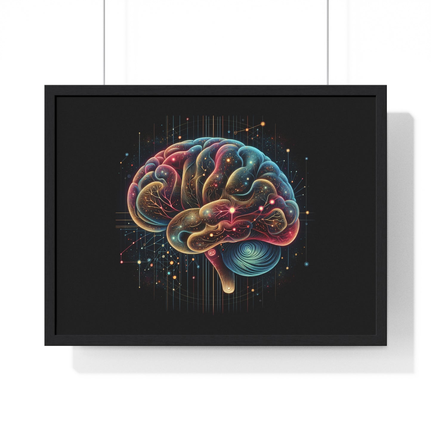 4D Brain Horizontal Framed Poster