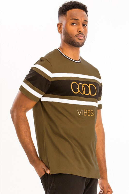 Good Vibes 3D Design Print Gold Foil- 5 Colors