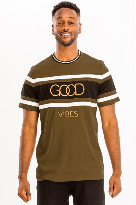 Good Vibes 3D Design Print Gold Foil- 5 Colors