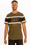Men's "Good Vibes" 3D Design Print Gold Foil- 5 Colors