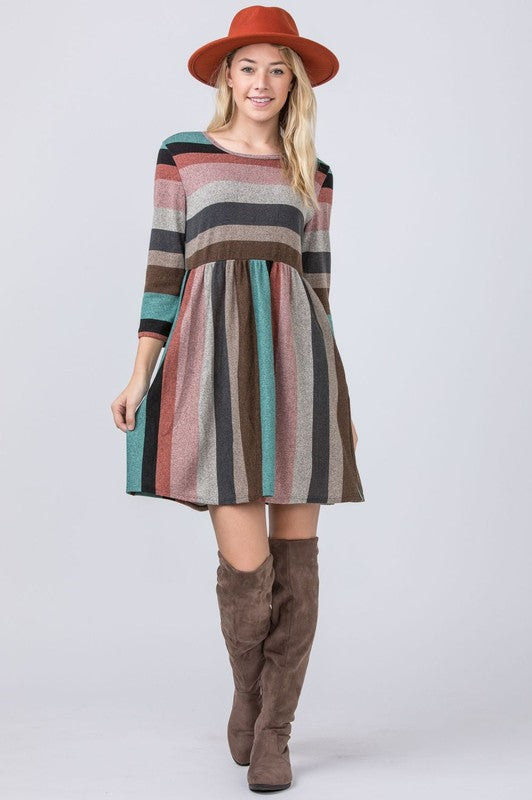 Multi Color Mini Dress-3 Colors