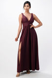 Dull Tricot Deep V-Neck A-line Dress- 8 Colors