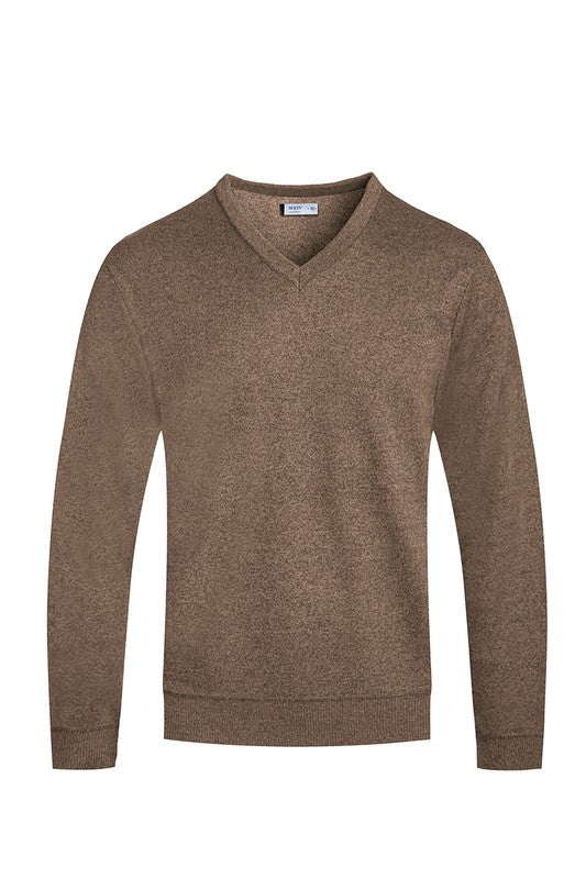 MEN'S SOLID V-NECK SWEATER-6 COLORS