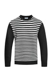 MEN'S KNITTED ROUND NECK STRIPED SWEATER-4 COLORS