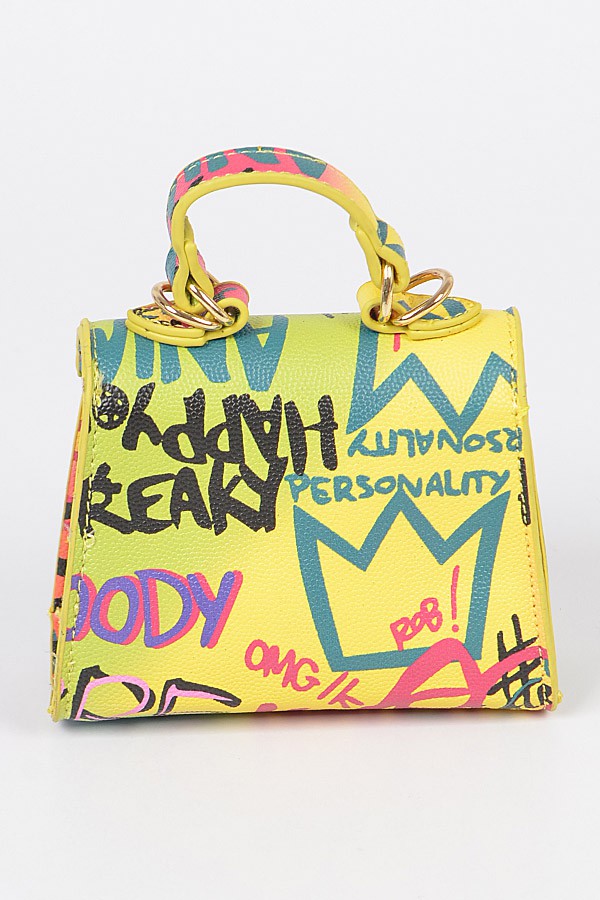 Multi Graffiti Mini Handle Bag
