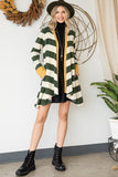 OPEN FRONT STRIPED DRAPED CARDIGAN- 3 COLORS
