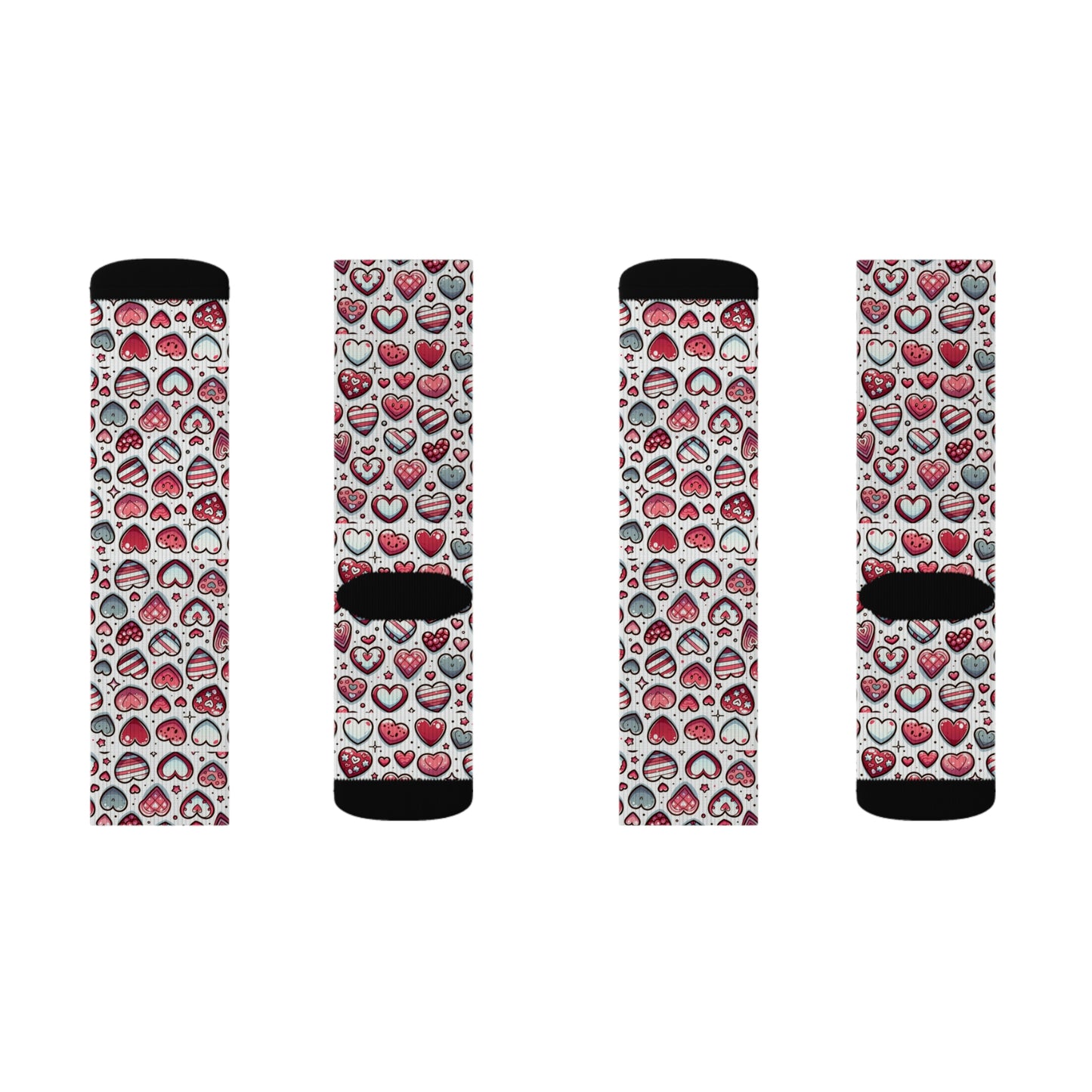 Sublimation Socks Valentines Hearts