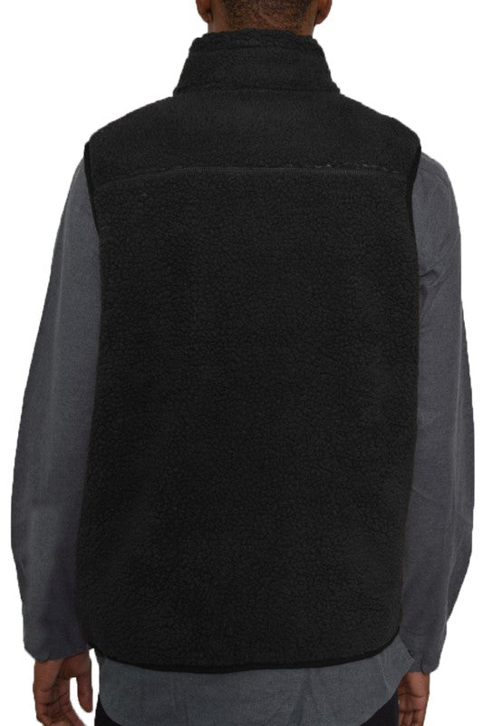 Men's Padded Sherpa Fleece Vest- 6 Colors