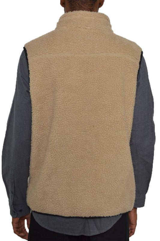 Men's Padded Sherpa Fleece Vest- 6 Colors