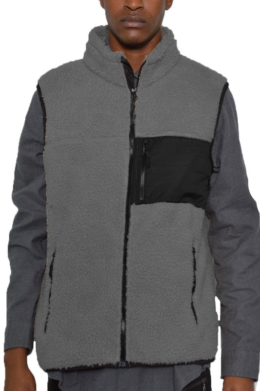 Men's Padded Sherpa Fleece Vest- 6 Colors