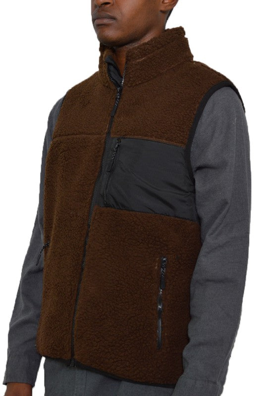 Men's Padded Sherpa Fleece Vest- 6 Colors