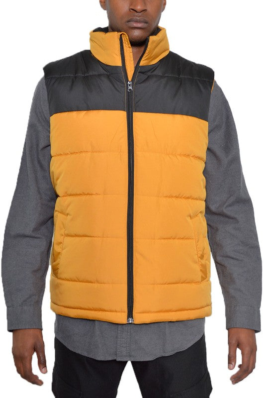 MEN'S PADDED WINTER TWO TONE VEST- 6 COLORS