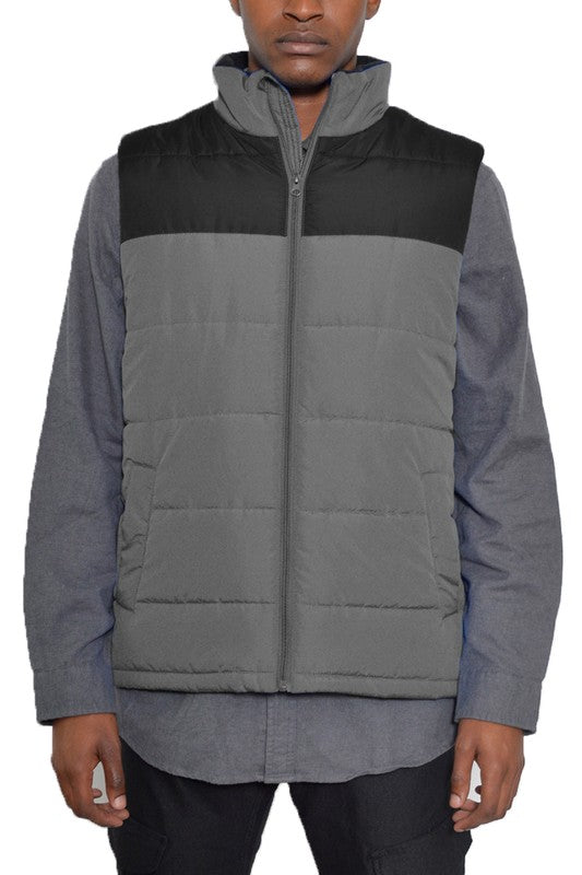 MEN'S PADDED WINTER TWO TONE VEST- 6 COLORS