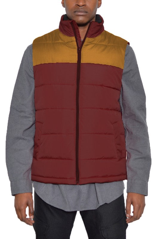 MEN'S PADDED WINTER TWO TONE VEST- 6 COLORS