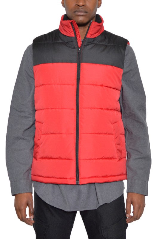 MEN'S PADDED WINTER TWO TONE VEST- 6 COLORS