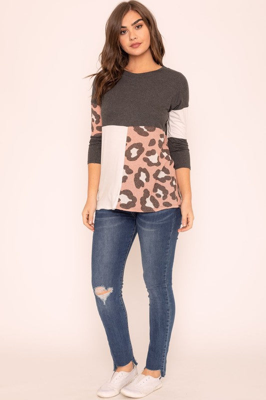 Leopard Color Block Tunic-2 Colors