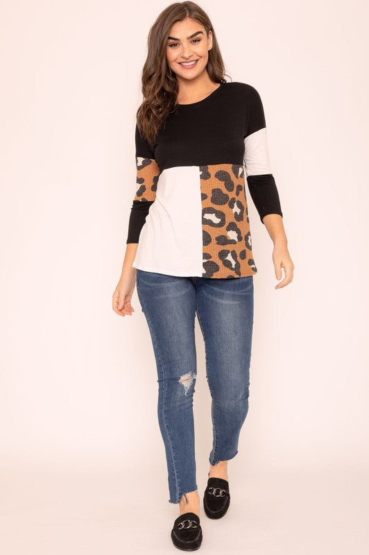 Leopard Color Block Tunic-2 Colors