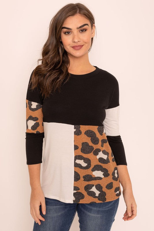 Leopard Color Block Tunic-2 Colors