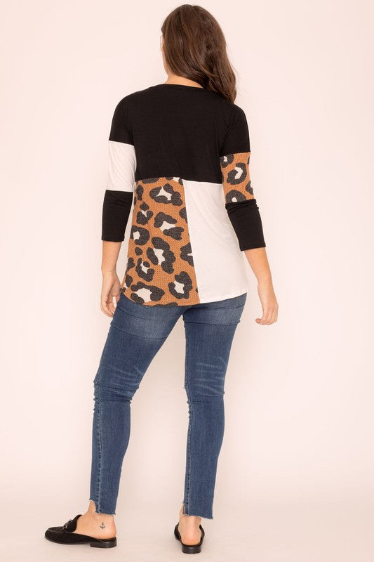 Leopard Color Block Tunic-2 Colors
