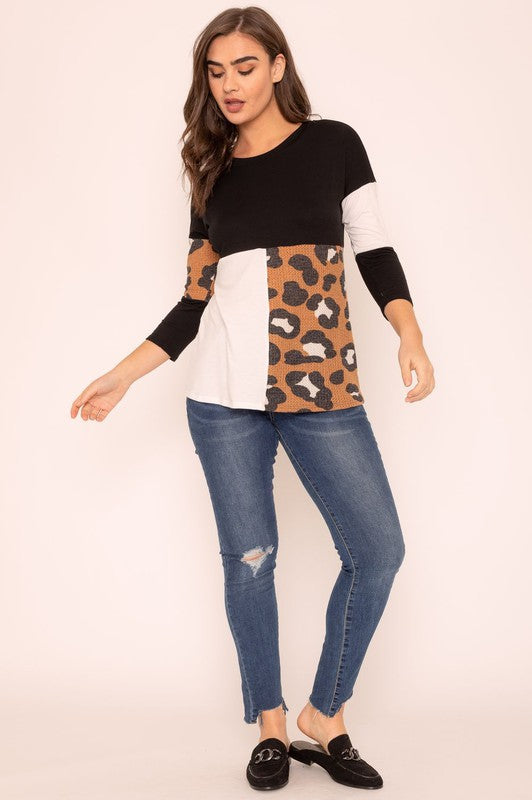 Leopard Color Block Tunic-2 Colors