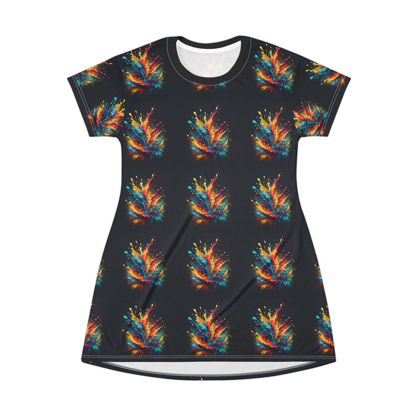 Burst of Colors T-Shirt Dress (AOP)