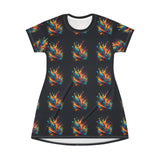 Burst of Colors T-Shirt Dress (AOP)