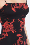 Sleeveless Dragon Print Mini Dress