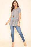 Tiered Tie Dye Accent Tunic Top-3 Colors