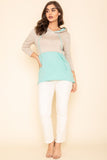 Plus Size Two Tone Color Block Hoodie