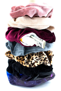 GRAB BAG 10PK Hidden Zipper Pocket Scrunchies