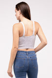 Washed Ribbed Cropped V-Neck Tank Top-4 Colors