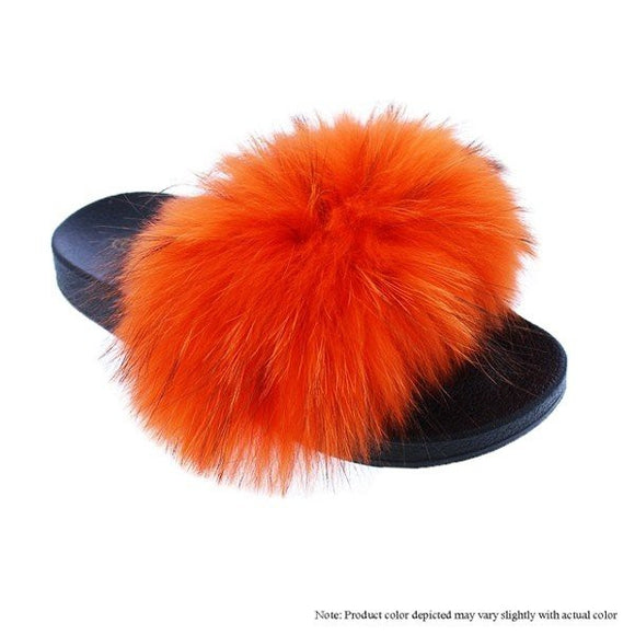 Orange Furred Sandals