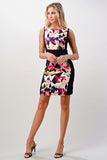 Kaleidoscope Printed Boat Neck Fashion Mini Dress