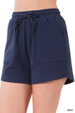 COTTON DRAWSTRING WAIST SHORTS WITH POCKETS (4 COLORS)