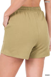 COTTON DRAWSTRING WAIST SHORTS WITH POCKETS (4 COLORS)