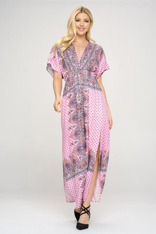Renee C Surplice Maxi Dress with Side Slit