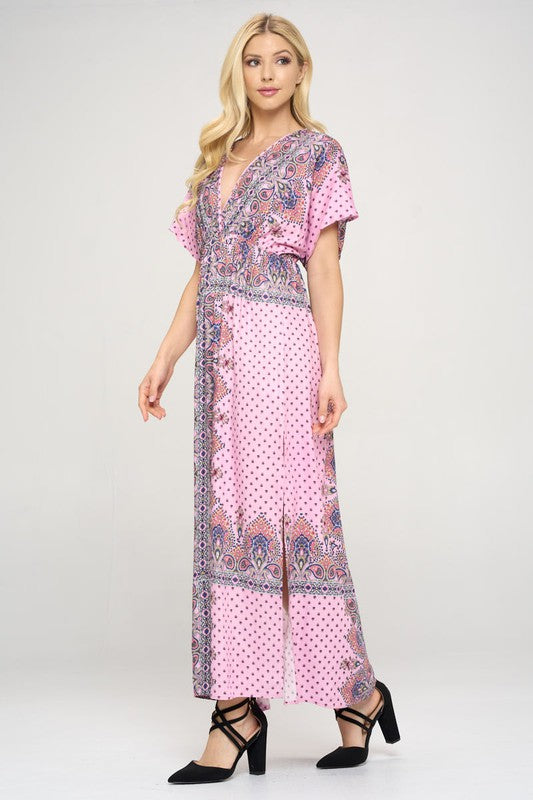 Renee C Surplice Maxi Dress with Side Slit