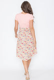 Cap Sleeve Contrast Floral Midi Dress With Pockets-2 Colors