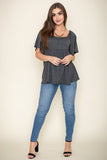Solid Square Neck Babydoll Tunic-4 Colors