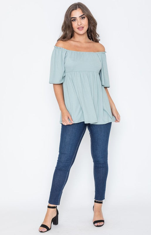 Solid Square Neck Babydoll Tunic-4 Colors